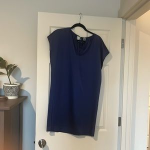Theory blue dress. Size 10 and made of silk. Worn a few times, but is good.